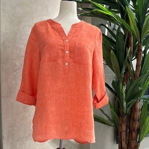 Talbots Orange Linen Tunic